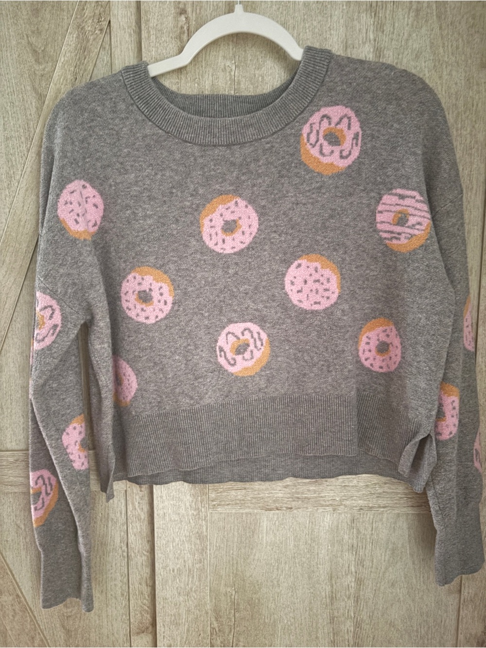 If It Were Me Donut Print Cropped Sweater | Medium